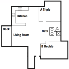 Image of five-person apartment floor plan