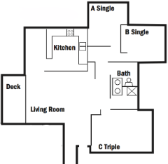 Image of five-person apartment floor plan