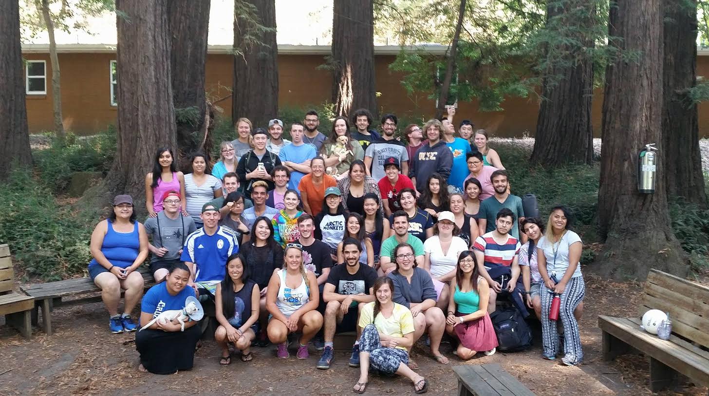 A group photo of last year's Resident Assistants and student leaders at Merrill College.