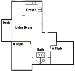 Image of six-person apartment floor plan
