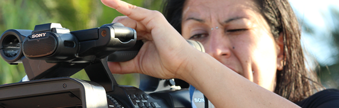 Raquel Chavez recording video footage - Sunrise Beach Resort - Mjimwema, Tanzania - June 2015